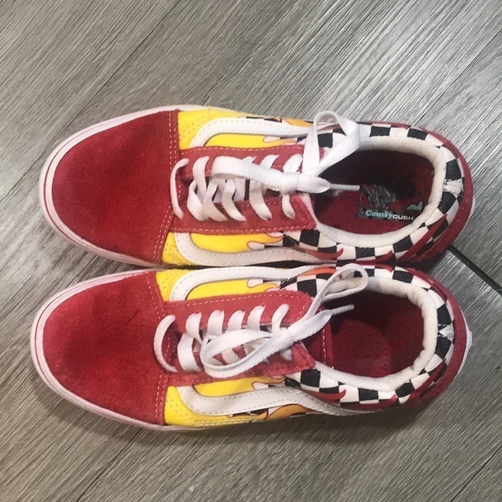 VANS‎ YOUTH FLAME COMFYCUSH OLD SKOOL SNEAKERS SIZE 3
